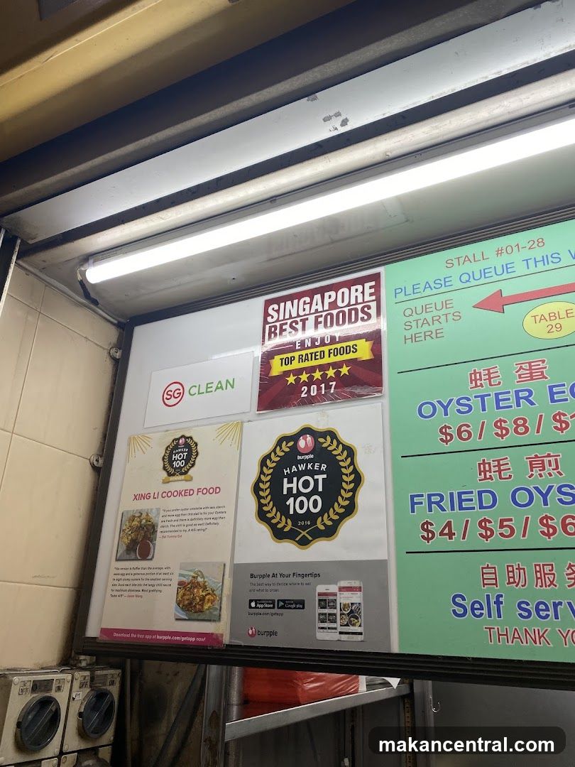 Hawker Stall Awards and Menu