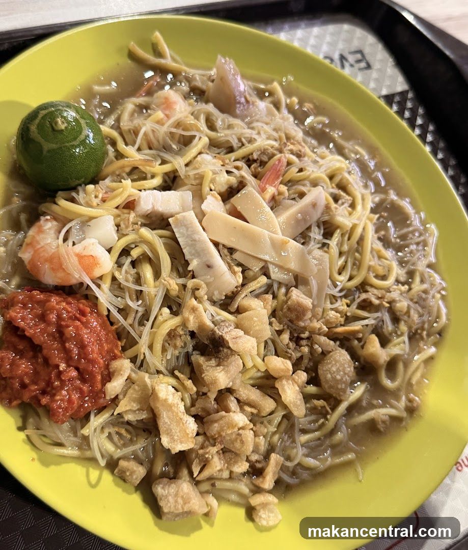 Noodle Dish with Shrimp and Crispy Pork