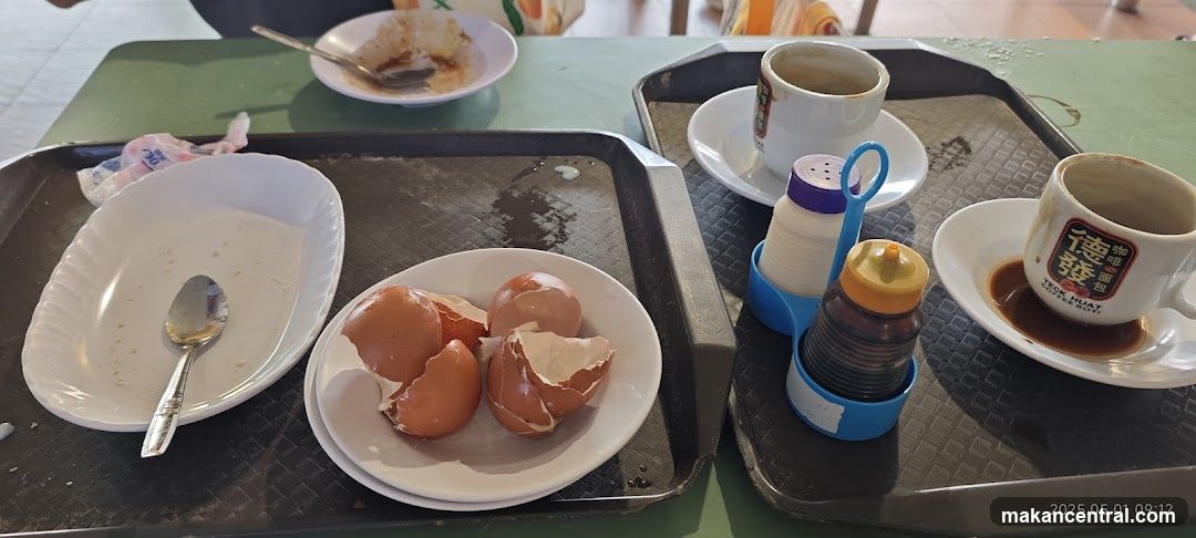 Table with remnants of a meal