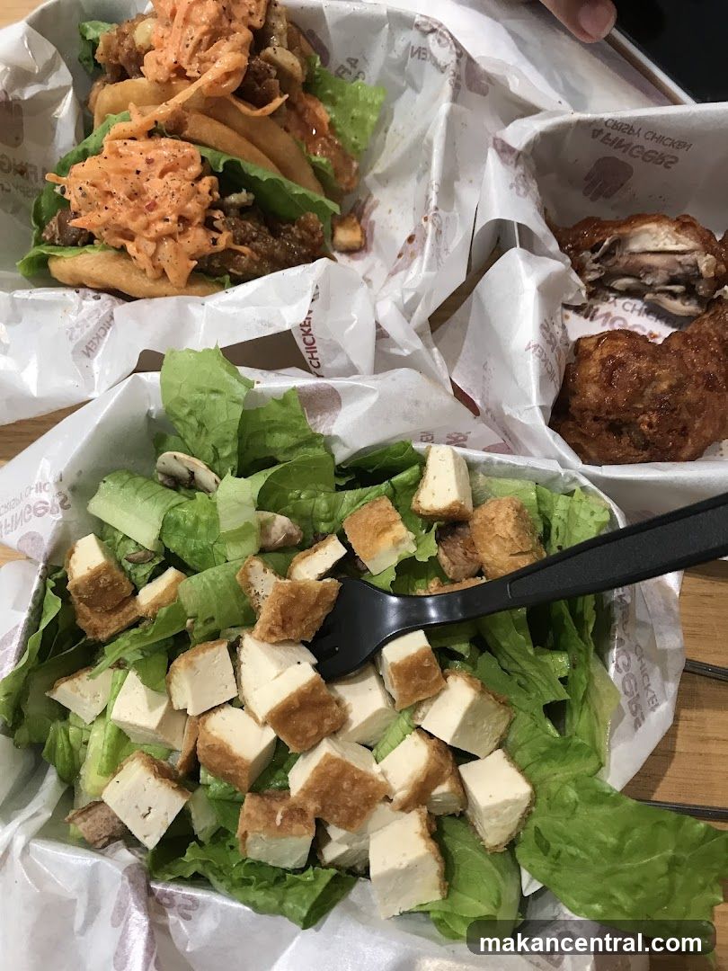 Fried Chicken and Salad