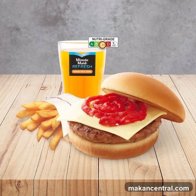 Burger, Fries, and Orange Drink