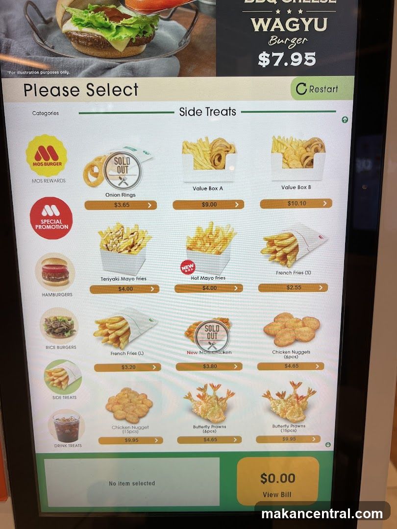 Mos Burger Menu