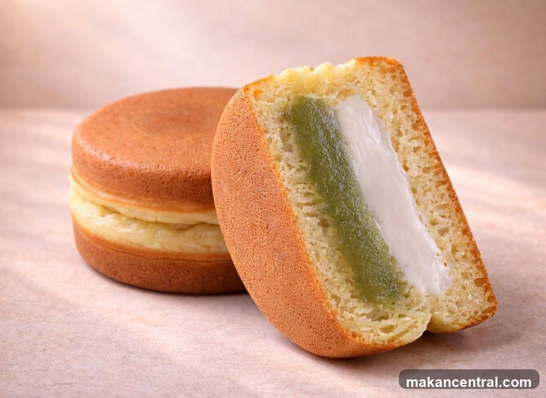 Dorayaki with Matcha and Cream Filling