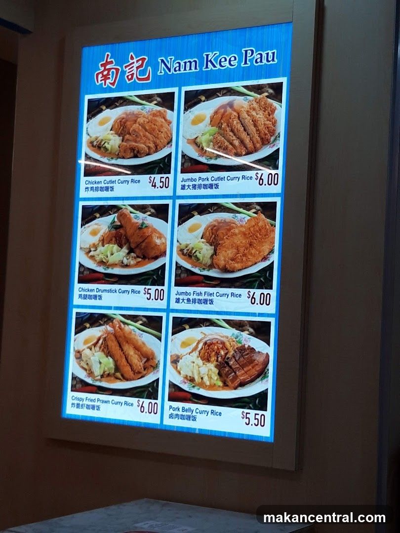 Nam Kee Pau Menu