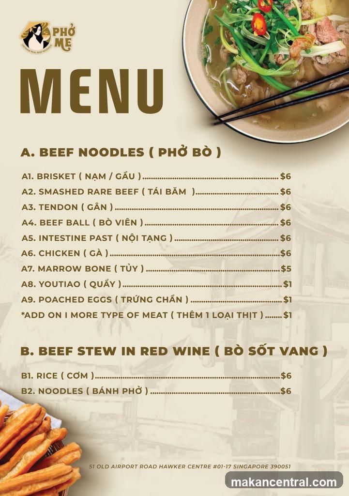 Pho Me Menu