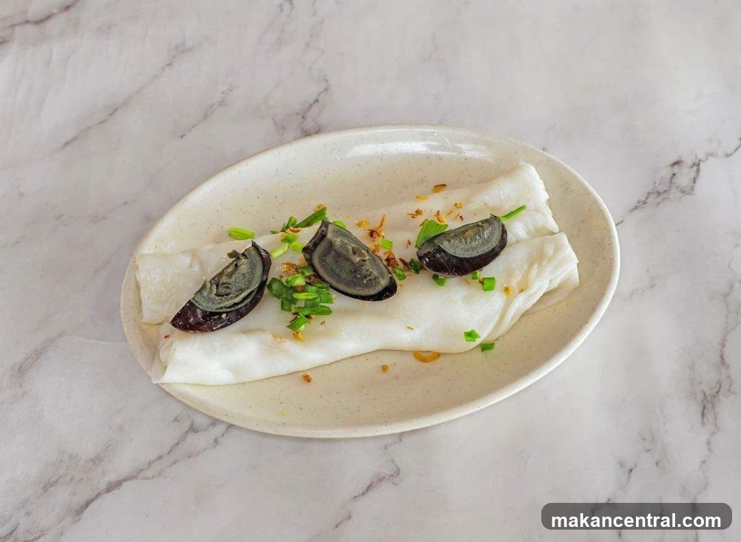 Steamed Rice Rolls with Century Egg