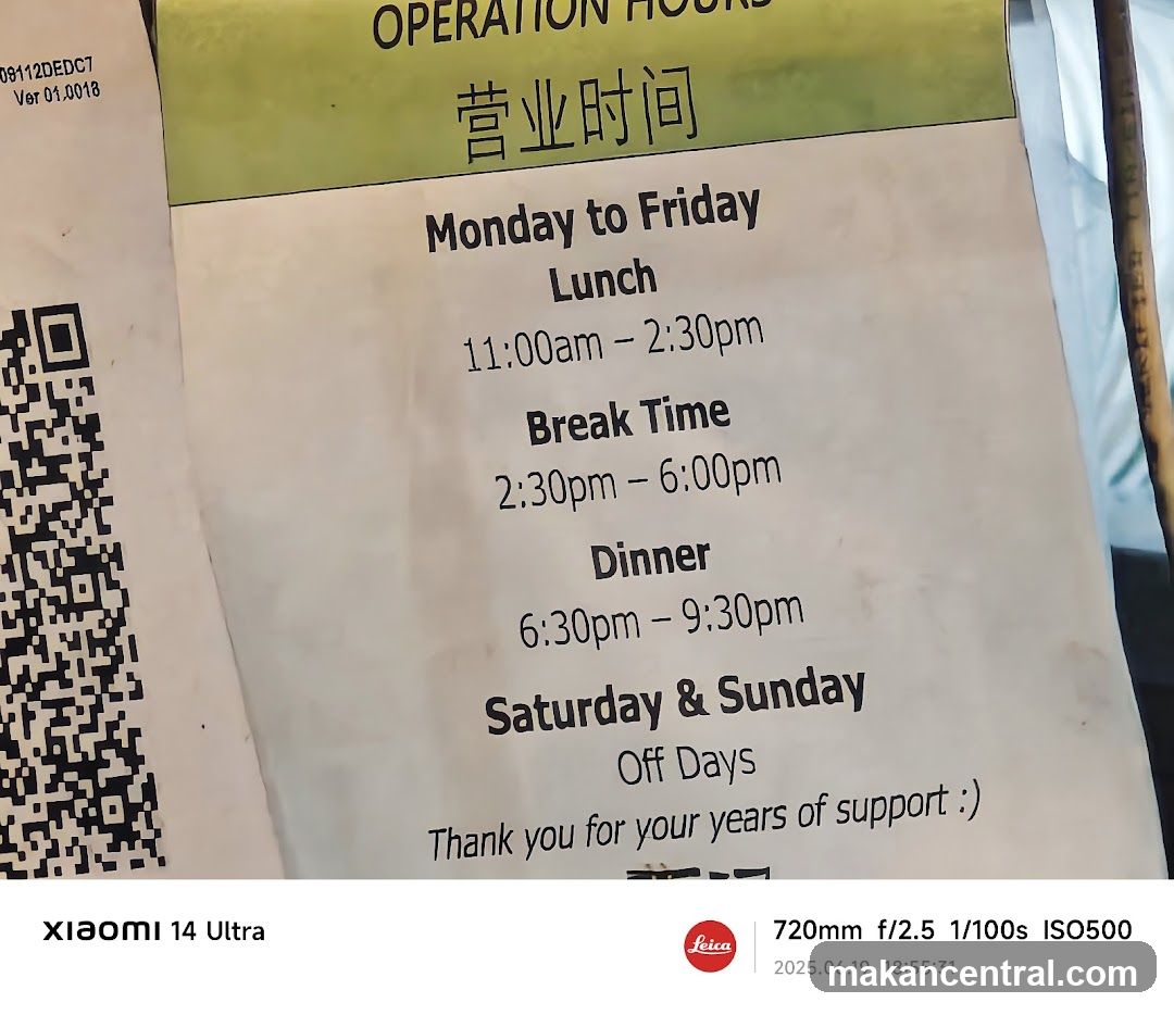 Operation Hours Sign