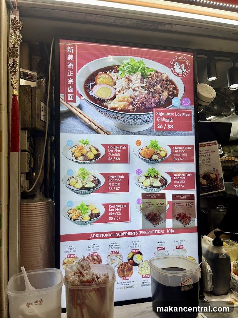 Xin Mei Xiang Zheng Zong Lor Mee Menu