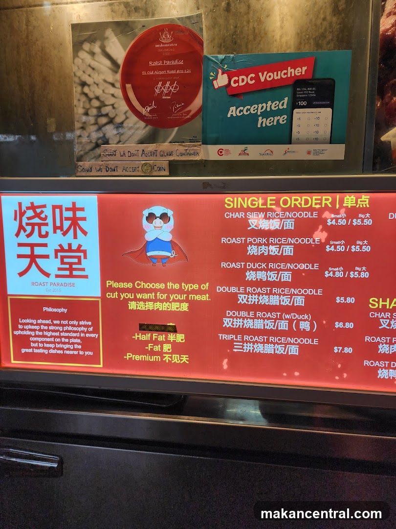 Roast Paradise Menu
