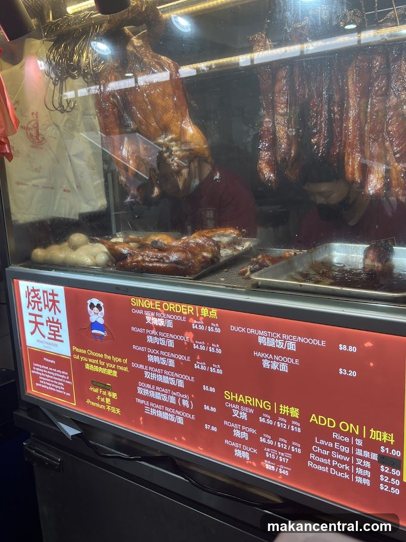 Roast Paradise Menu