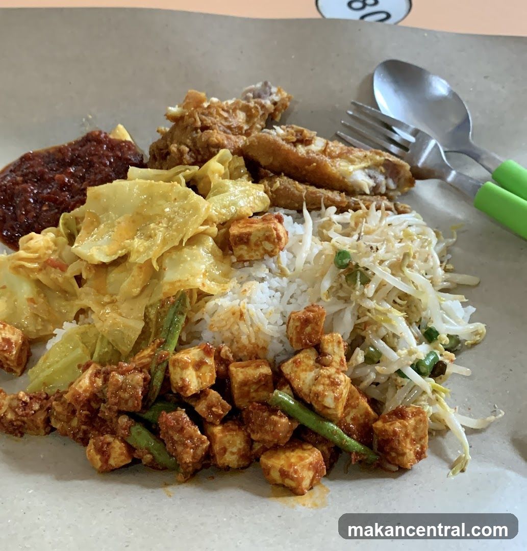 Rice plate with various side dishes