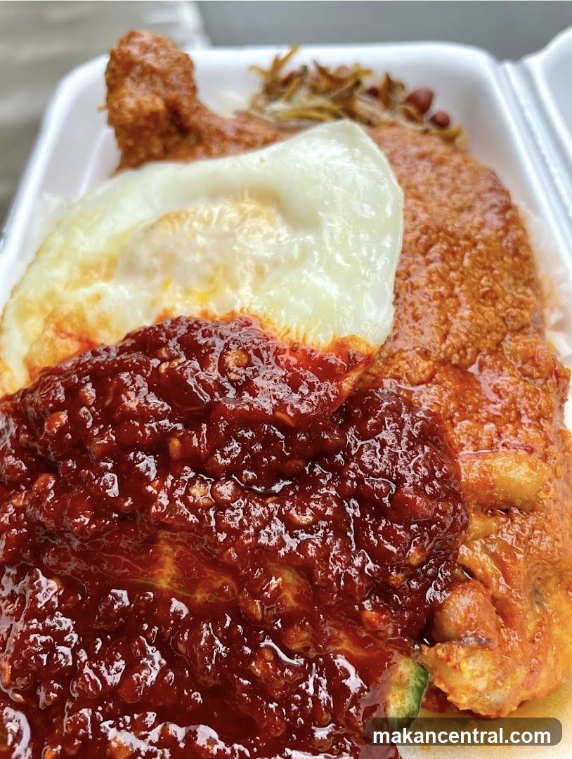Nasi Lemak with Fried Chicken