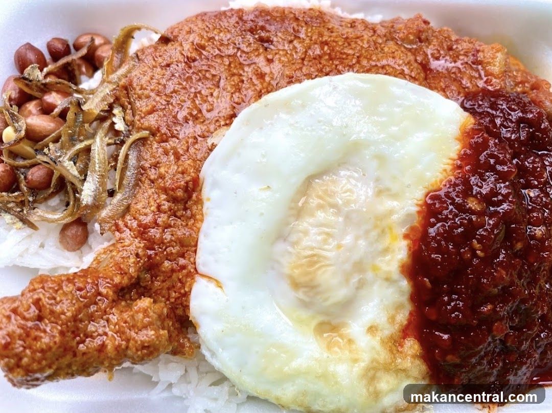 Nasi Lemak with Fried Chicken