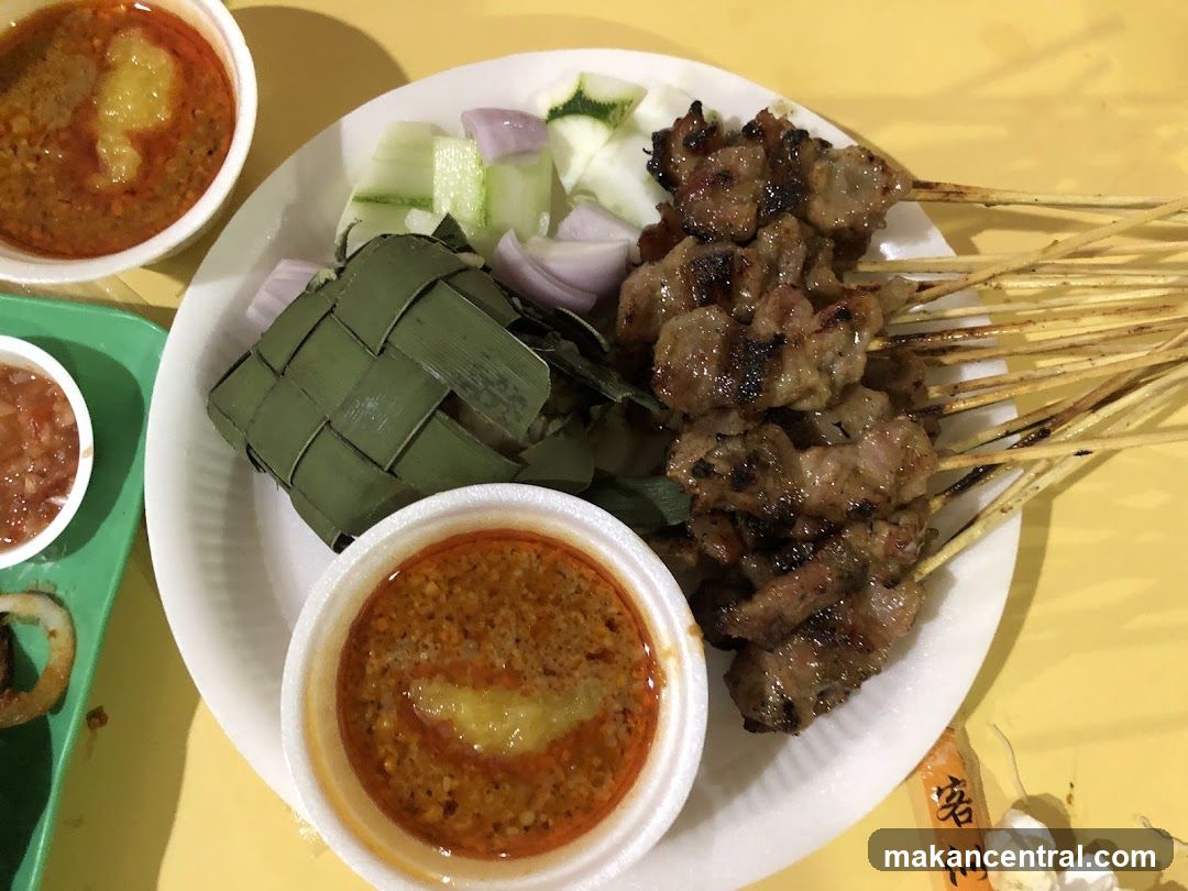 Sate with Peanut Sauce and Ketupat