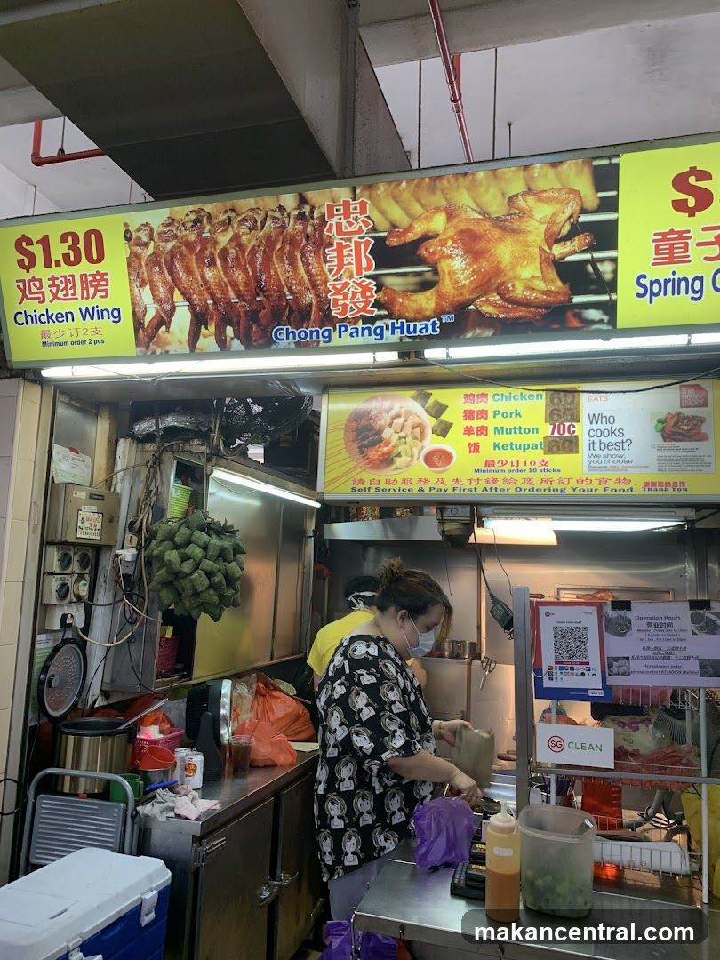 Food Stall with Roasted Chicken and Wings