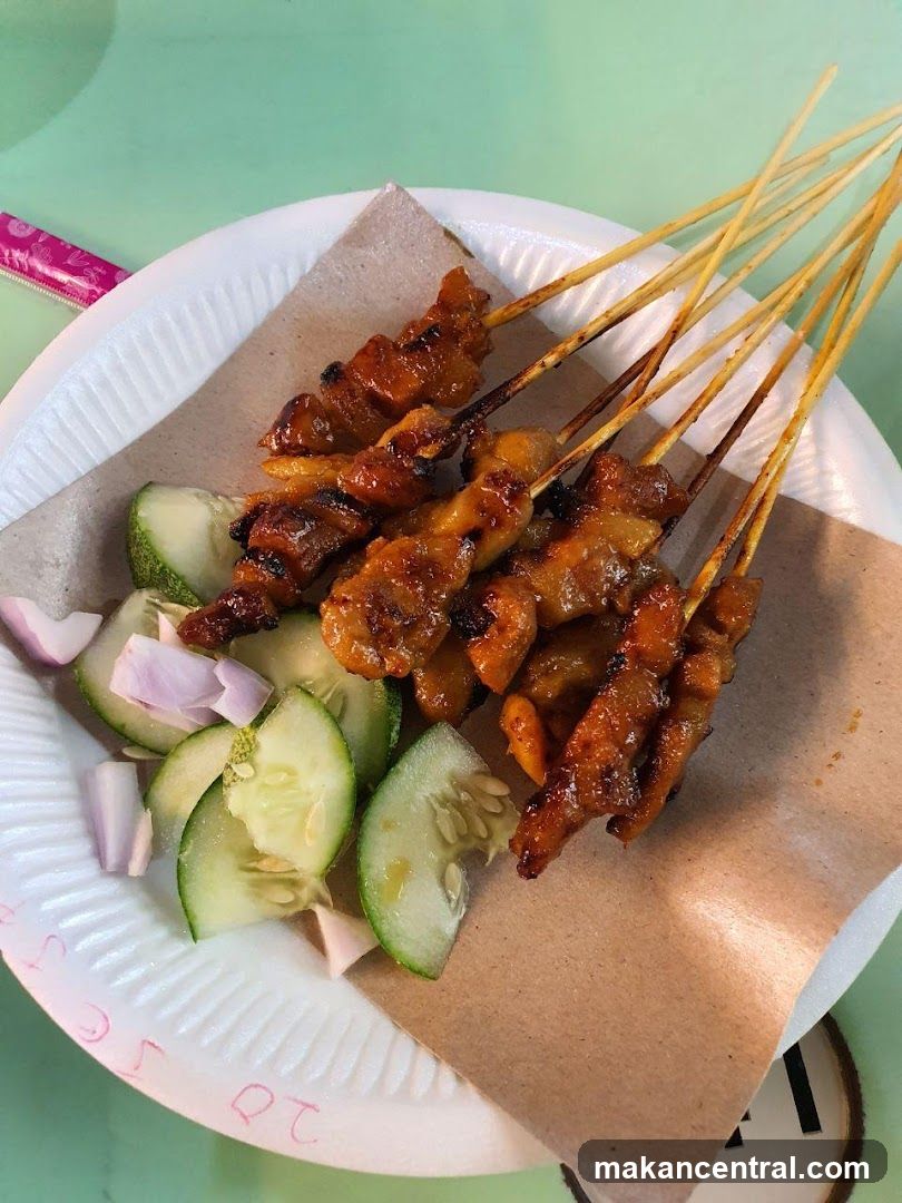 Chicken Satay with Cucumber and Onion