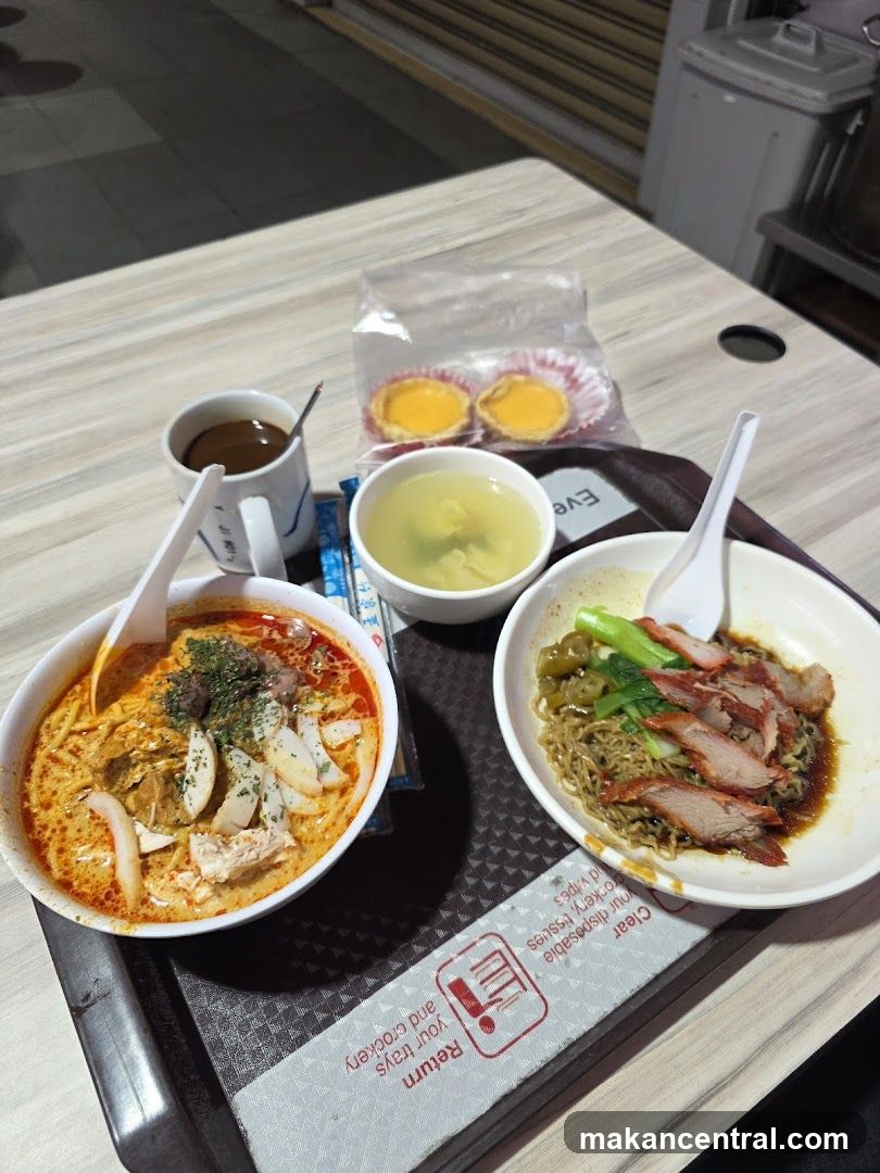 Food on a tray