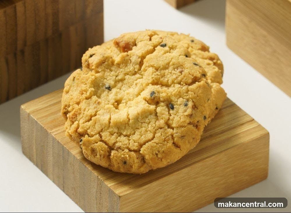 Cookie on Wooden Block