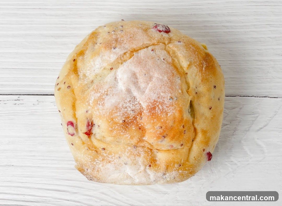 Cranberry and Poppy Seed Bread Roll