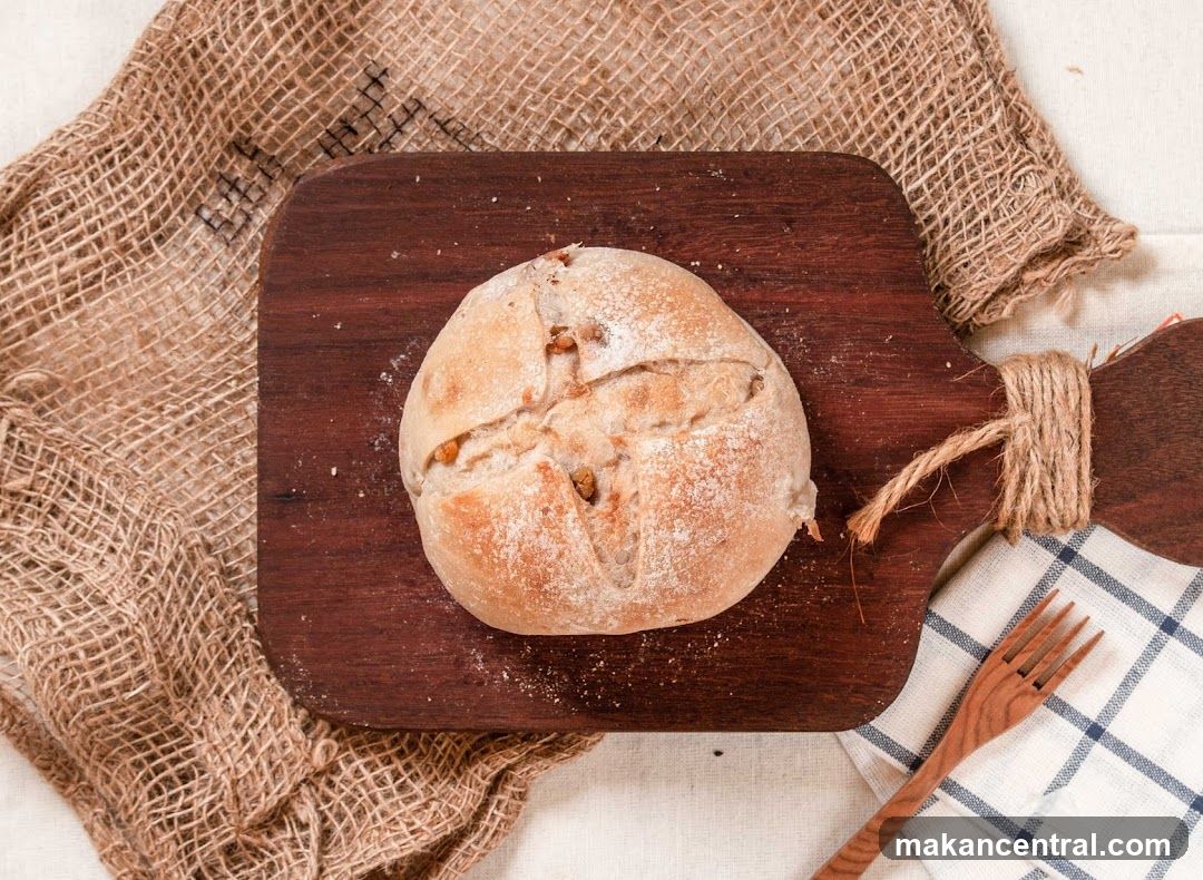 Bread on a cutting board