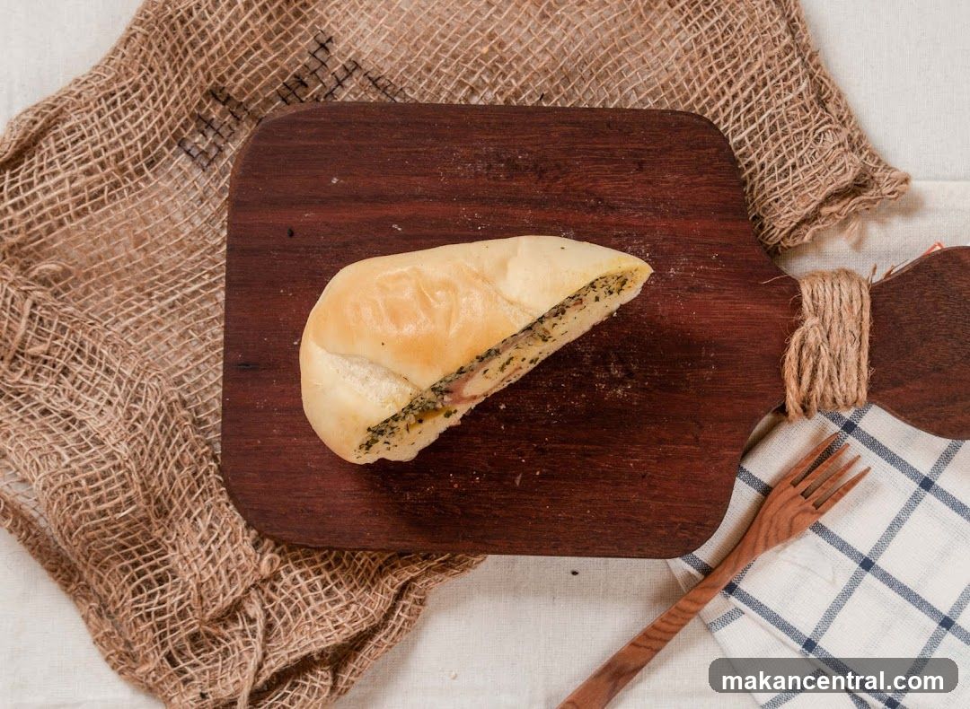 Savory Pastry on a Wooden Board