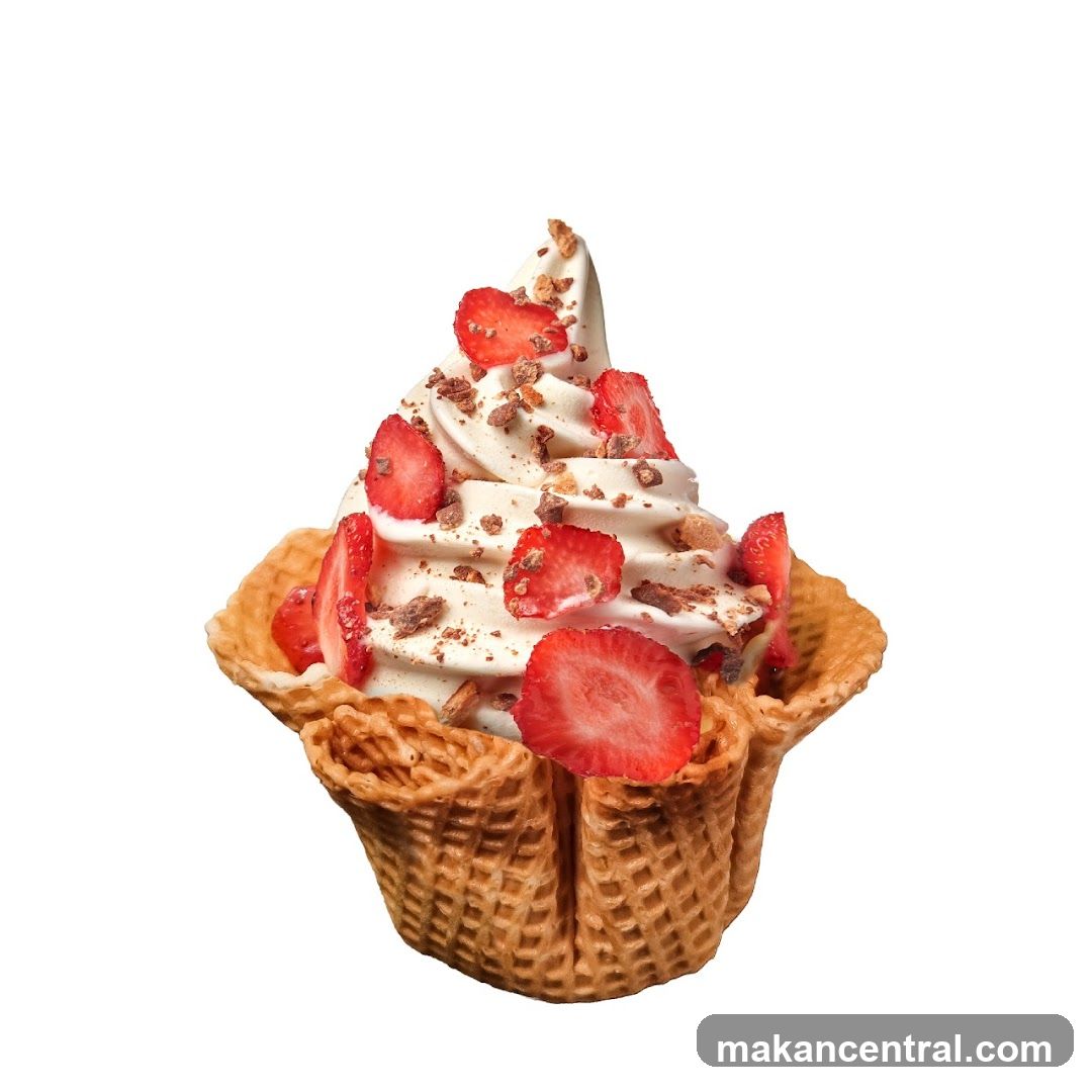 Soft Serve Ice Cream with Strawberries