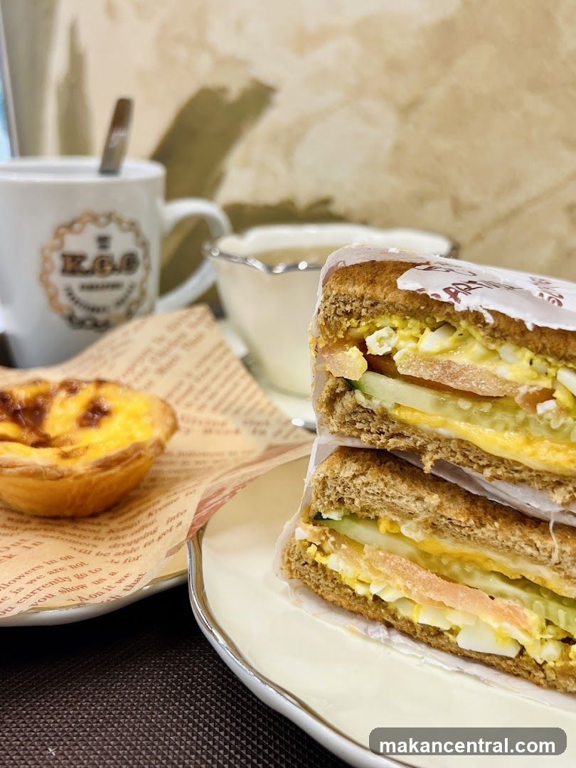 Sandwich and Egg Tart