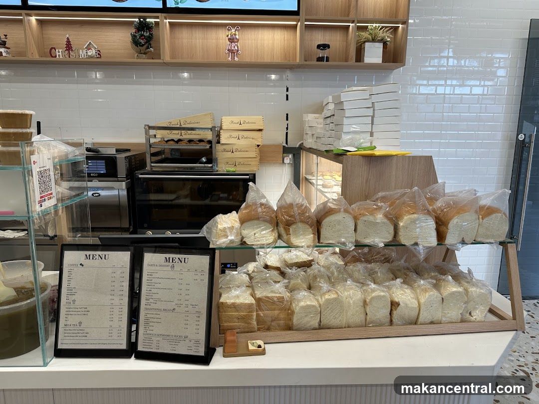 Bakery Counter with Bread and Menus