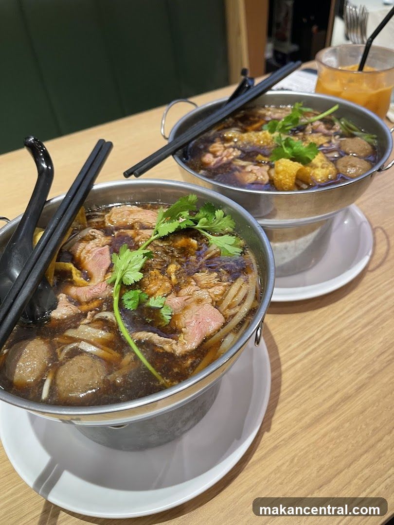 Two bowls of noodle soup