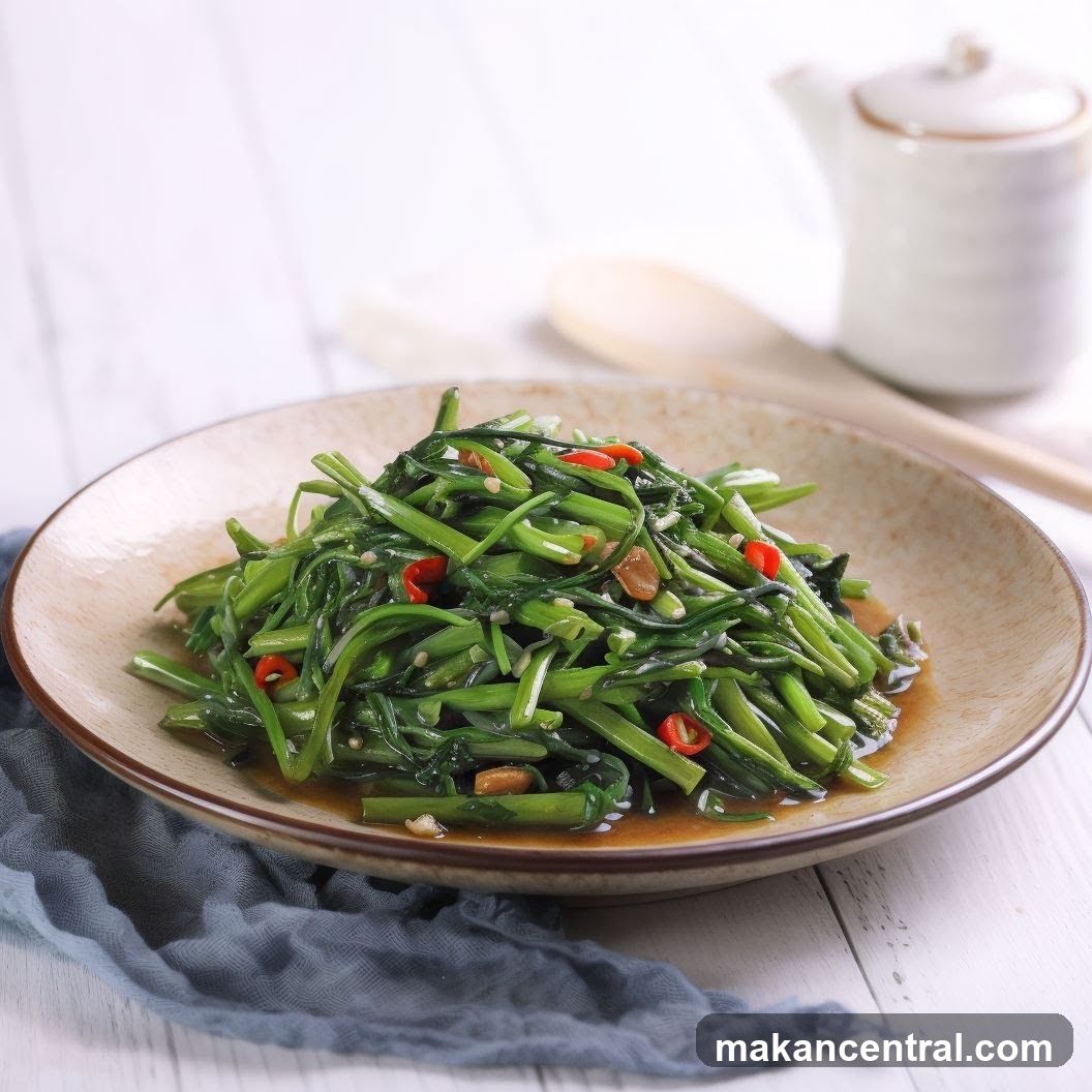 Stir-fried Water Spinach with Chili and Garlic