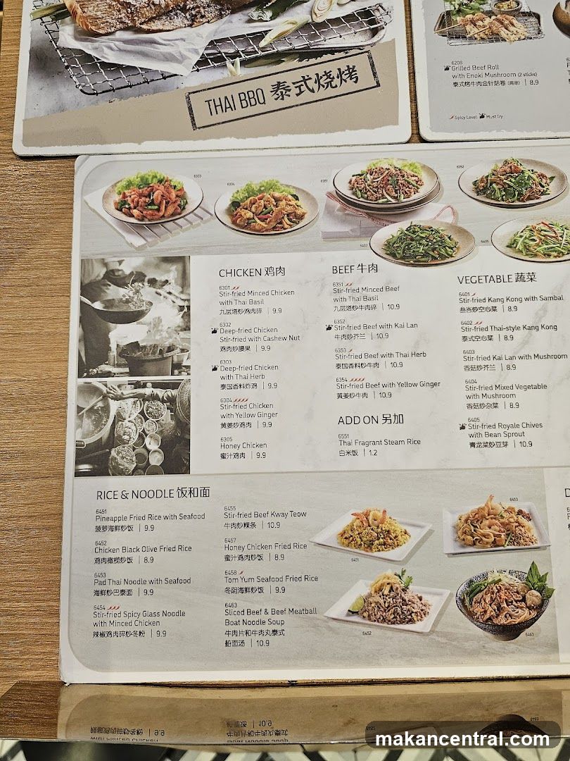 Thai BBQ Menu
