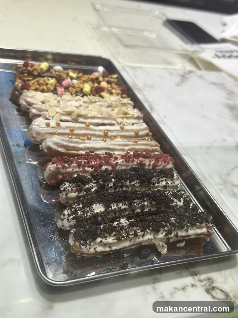 Churros with various toppings
