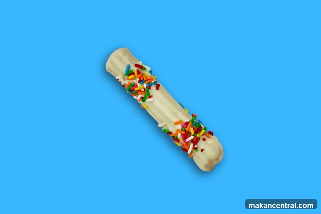 White Chocolate Covered Pretzel with Sprinkles