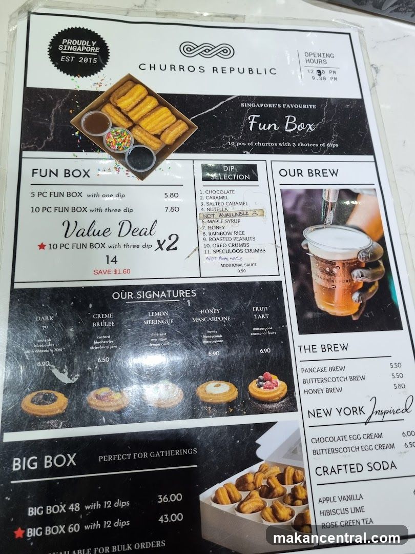 Churros Republic Menu