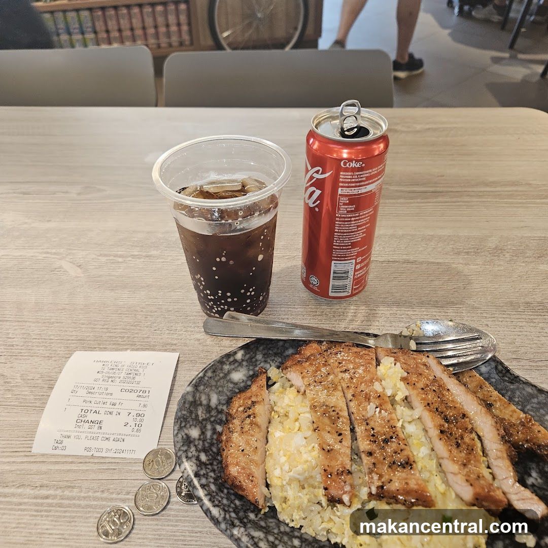 Pork Cutlet Fried Rice with Coke