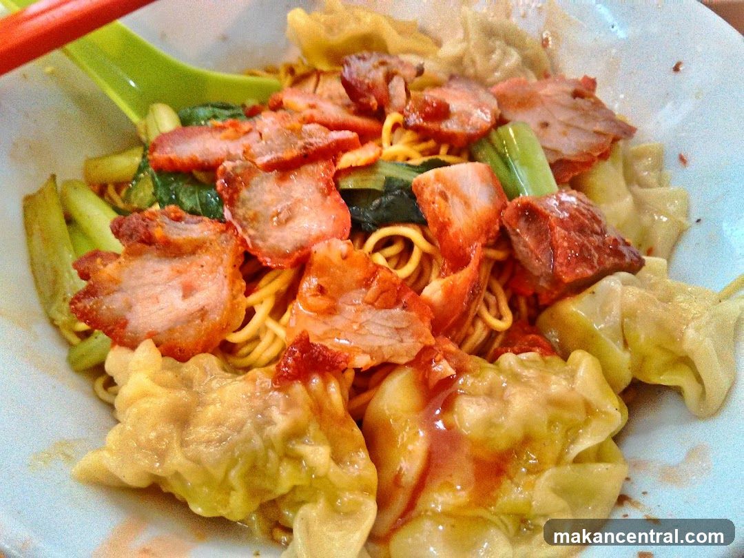 Noodle Dish with Char Siu and Wontons