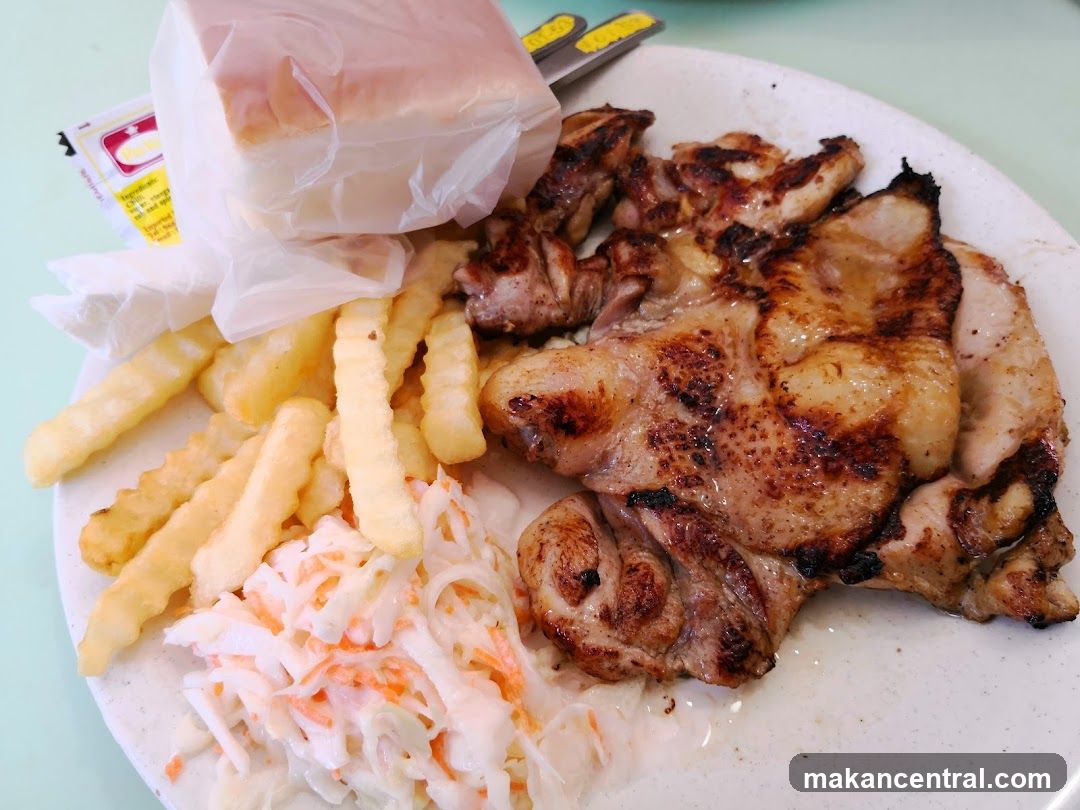 Grilled Chicken with Fries and Coleslaw