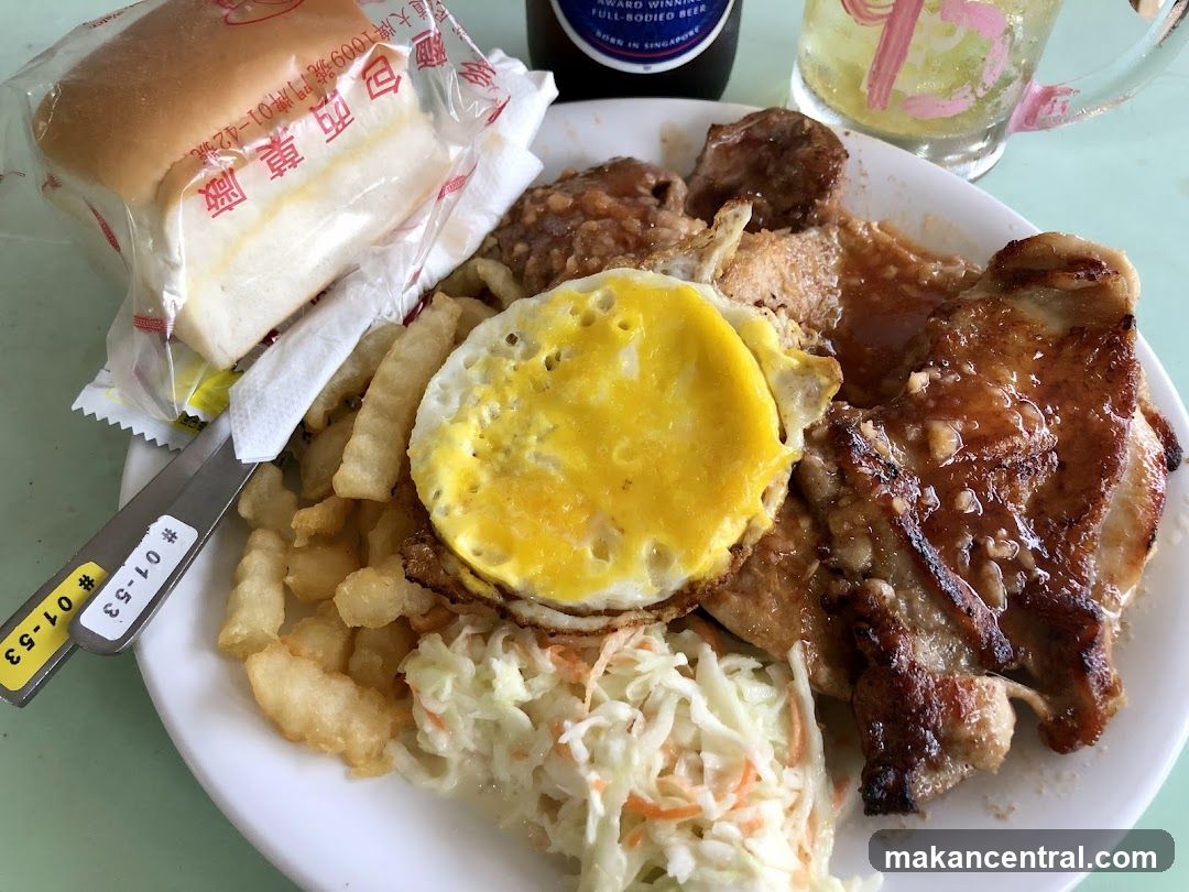 Western Meal with Bread and Beer