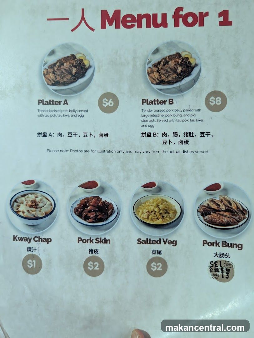 Menu for 1