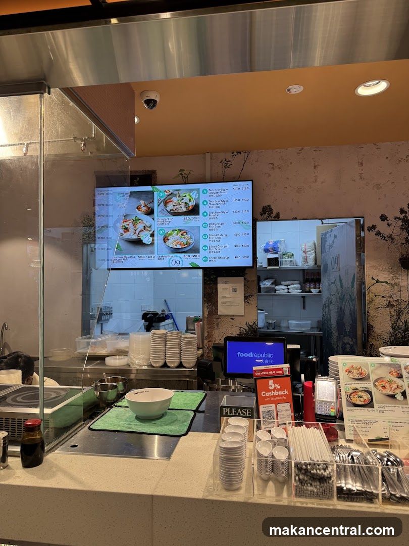 Restaurant Counter with Menu