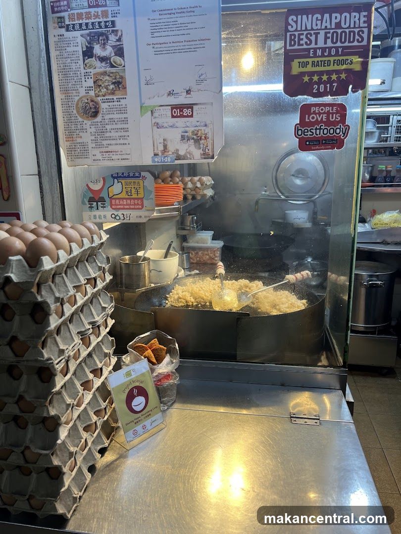 Food Stall with Eggs and Cooking