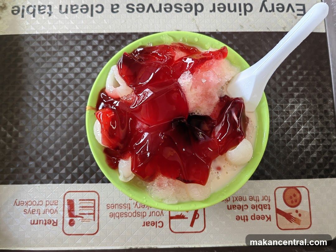 Dessert with Red Jelly and Lychee