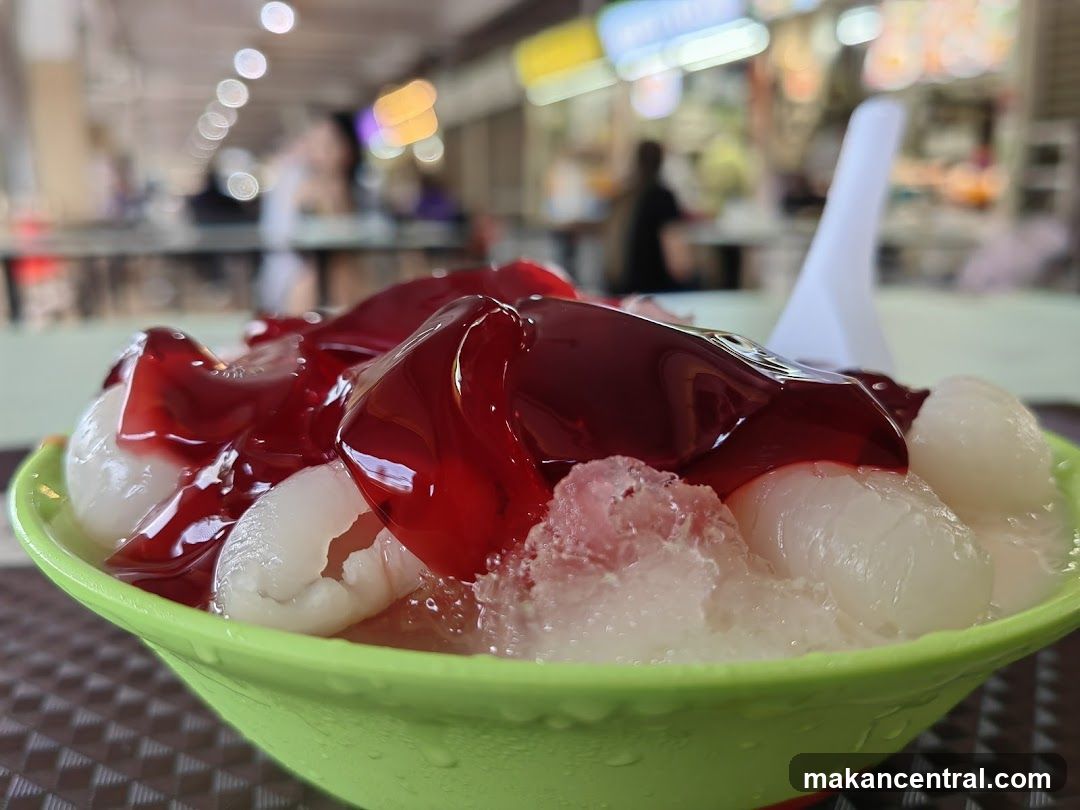 Lychee and Red Jelly Dessert