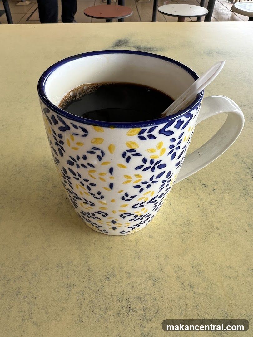 Coffee in a patterned mug