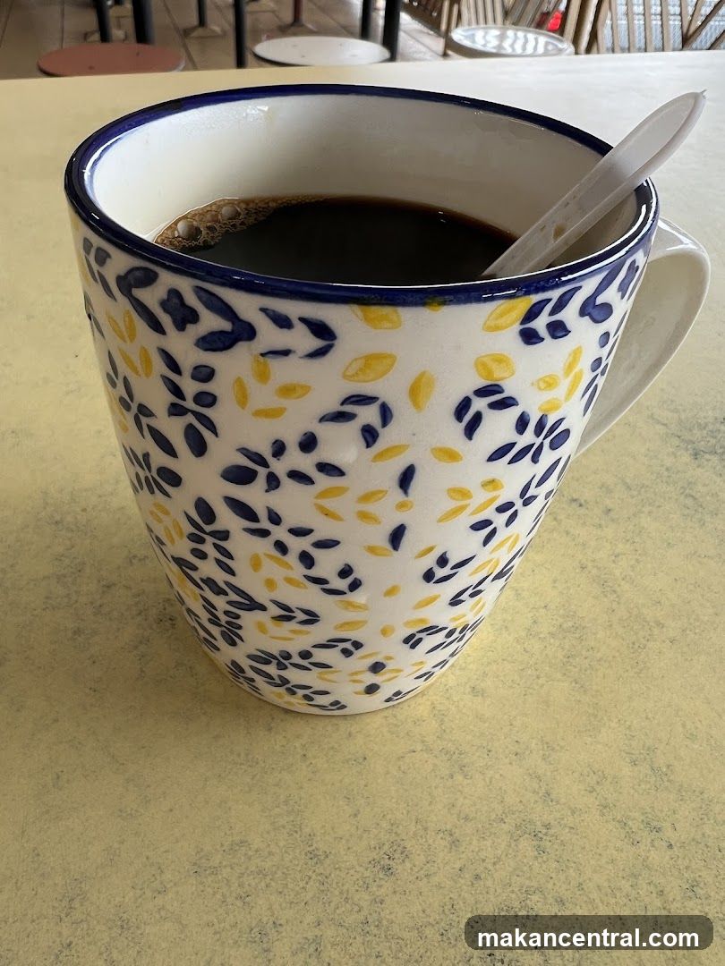 Coffee in a patterned mug