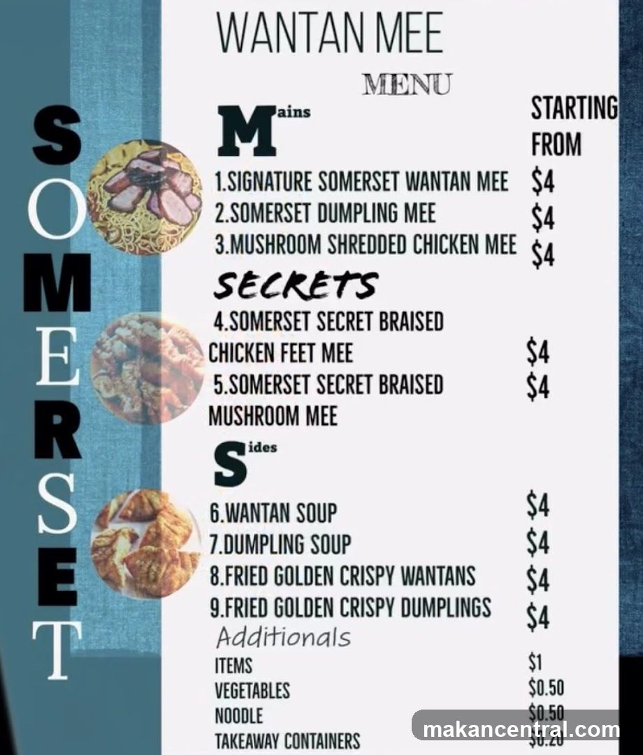WANTAN MEE MENU