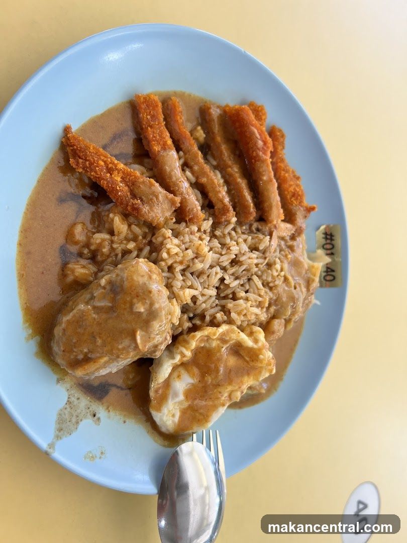 Curry Rice with Fried Chicken and Egg