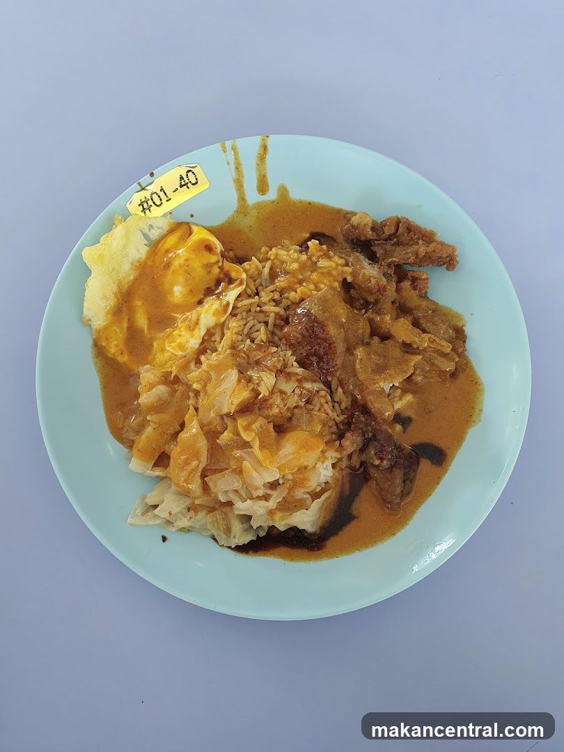 Curry Rice with Fried Egg and Meat