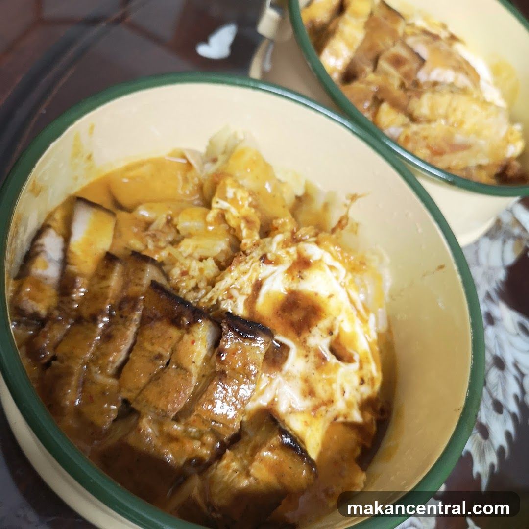 Curry Rice with Pork Belly and Egg