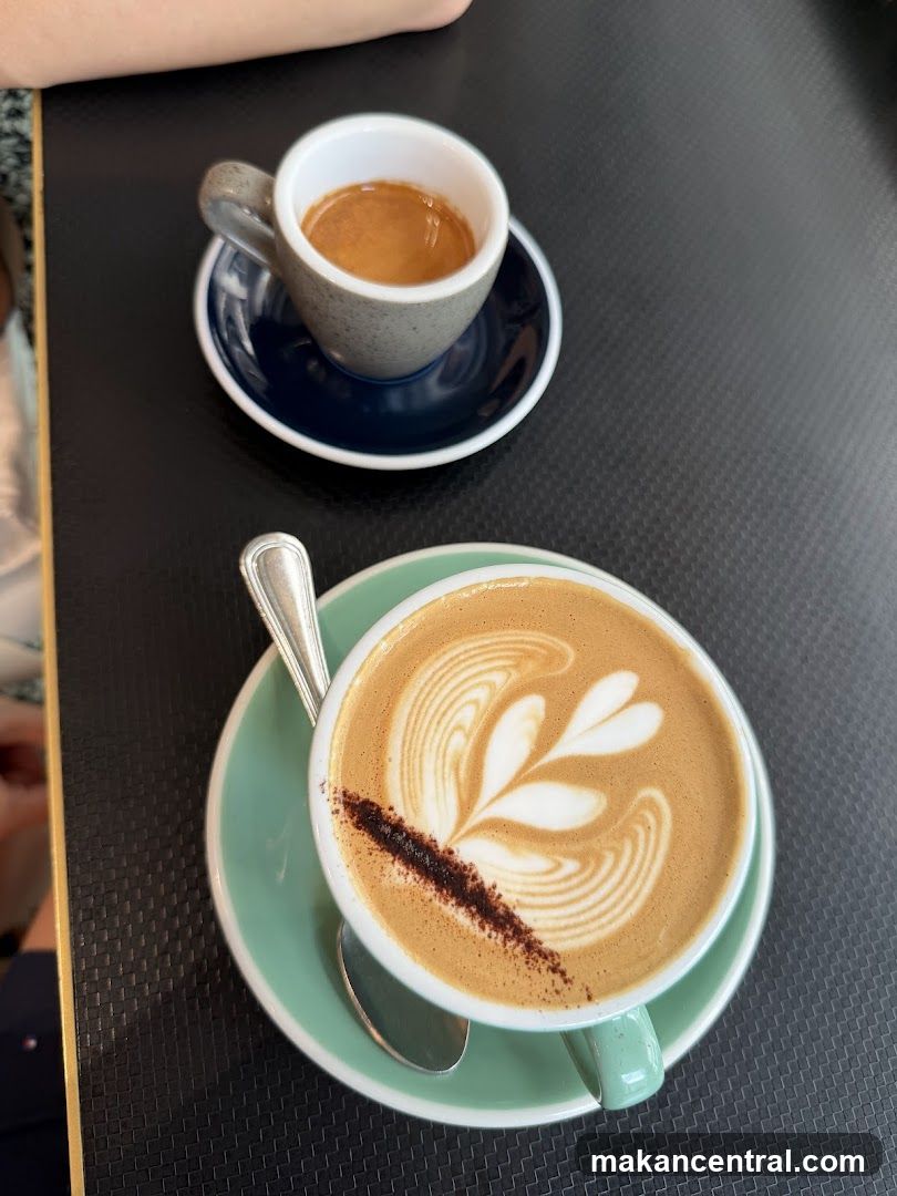 Two coffees on a table